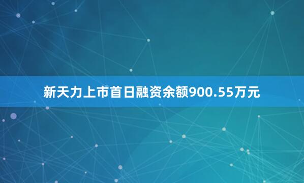 新天力上市首日融资余额900.55万元