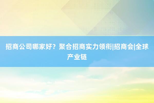 招商公司哪家好?聚合招商实力领衔|招商会|全球产业链