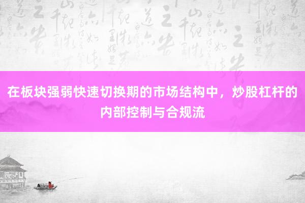 在板块强弱快速切换期的市场结构中，炒股杠杆的内部控制与合规流