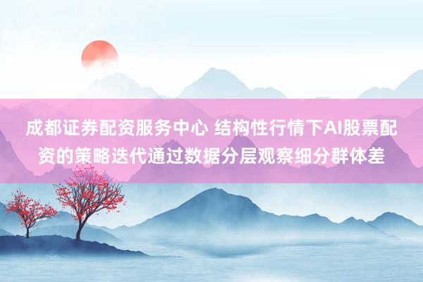 成都证券配资服务中心 结构性行情下AI股票配资的策略迭代通过数据分层观察细分群体差