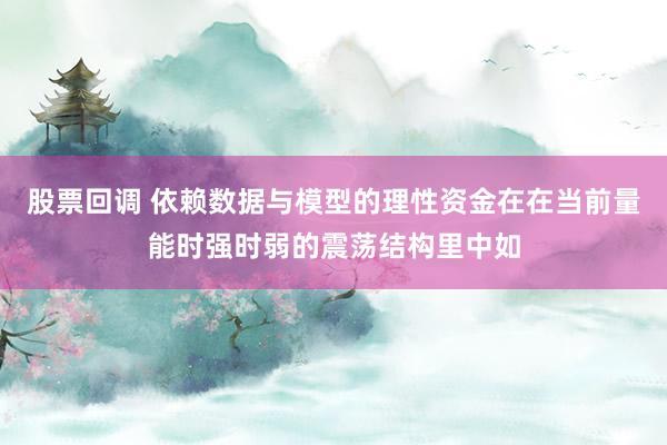股票回调 依赖数据与模型的理性资金在在当前量能时强时弱的震荡结构里中如