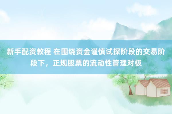 新手配资教程 在围绕资金谨慎试探阶段的交易阶段下,正规股票的流动性管理对极